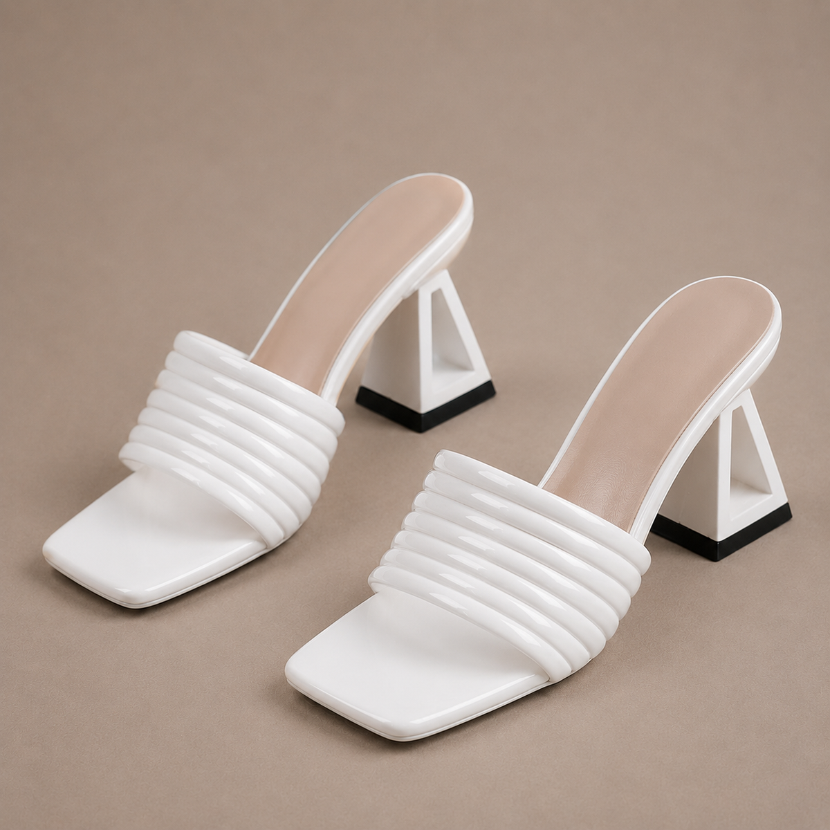 Celeste Sculpted Heel Mules