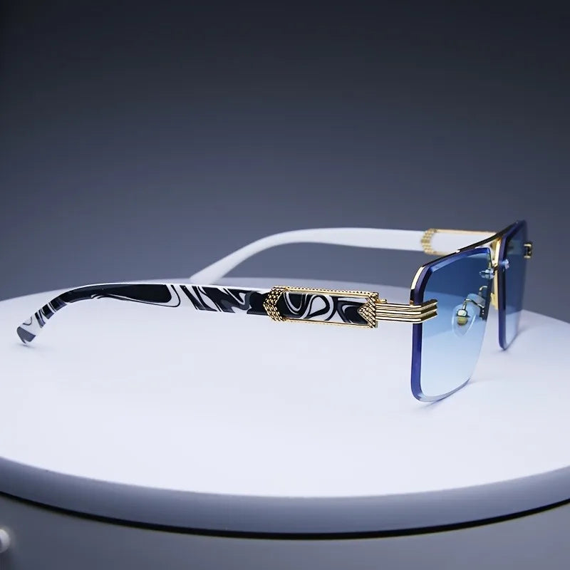 Rimless Geometric Sunglasses