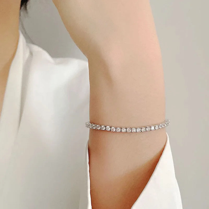 Sterling Silver Moissanite Tennis Bracelet
