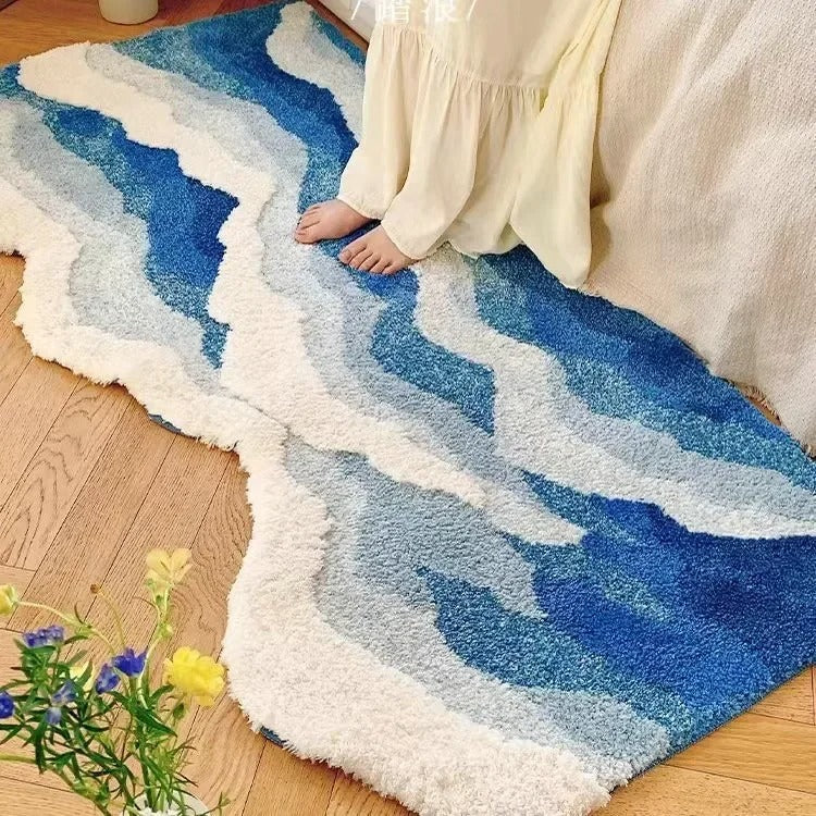 Blue Wave Plush Area Rug