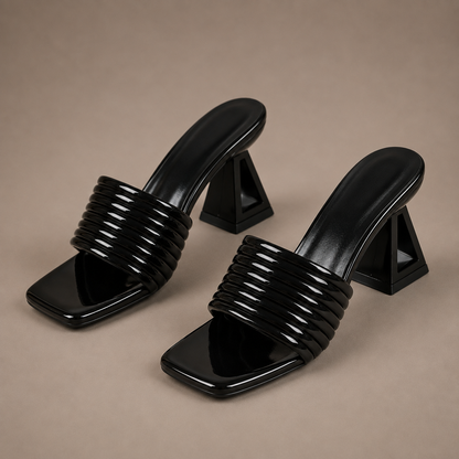 Celeste Sculpted Heel Mules