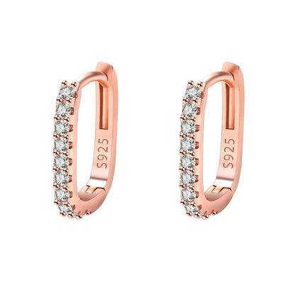 Silver CZ Hoop Earrings