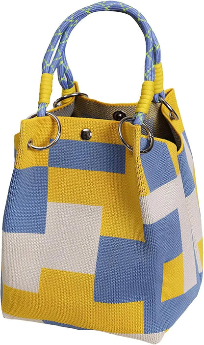 Floral Knit Tote Bag