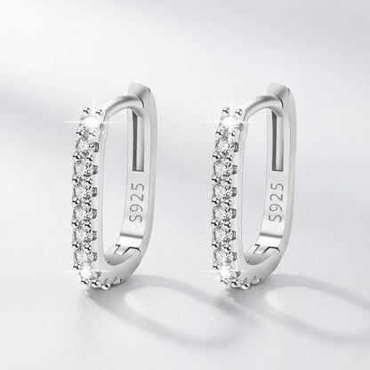 Silver CZ Hoop Earrings