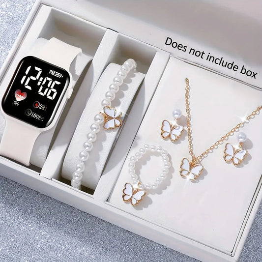 6-Piece Pearl LED Watch Set