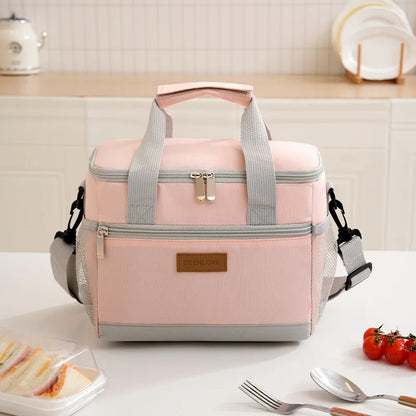Double Compartment Insulated Lunch Bag