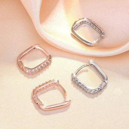 Silver CZ Hoop Earrings