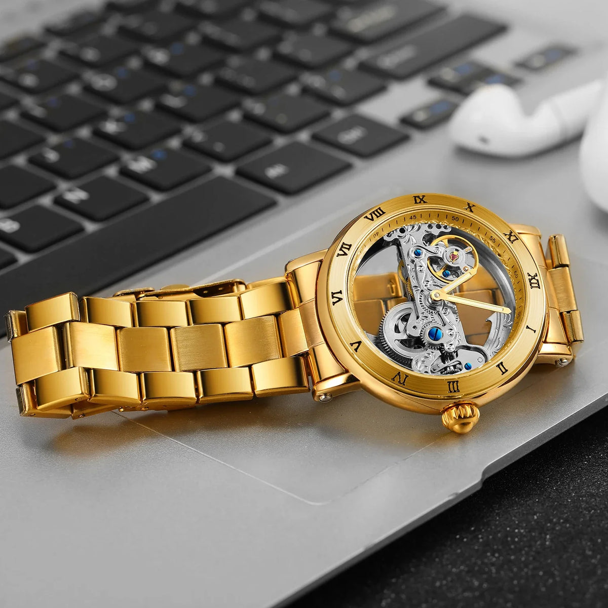 Leather Skeleton Watch