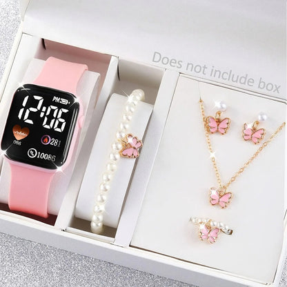 6-Piece Pearl LED Watch Set