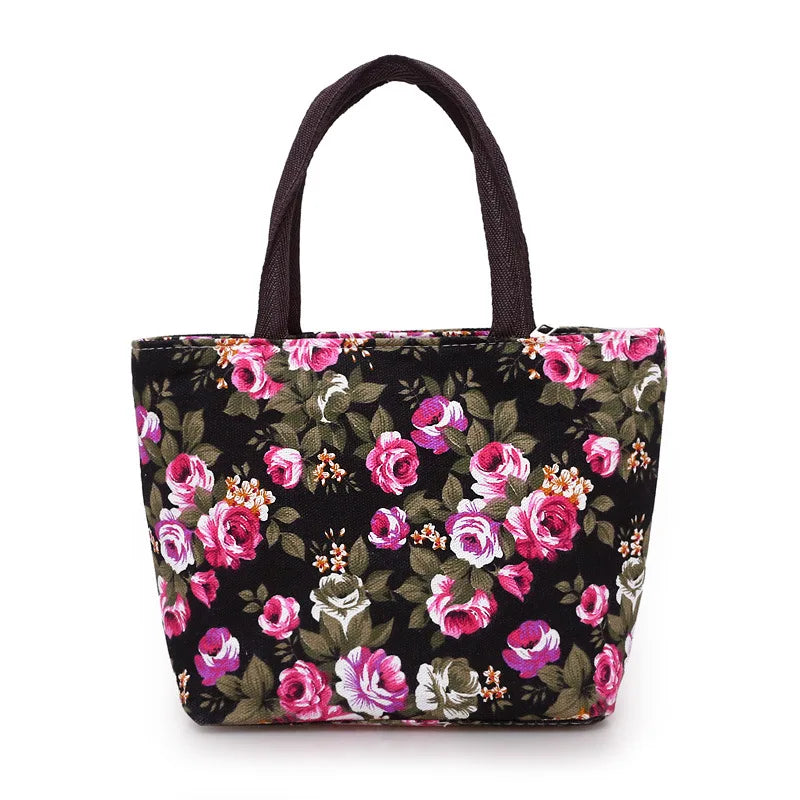 Floral Canvas Tote Bag
