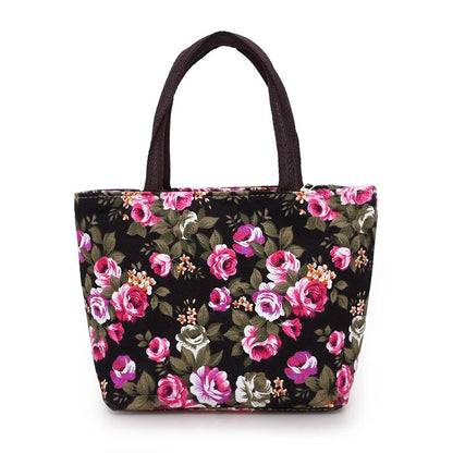 Floral Canvas Tote Bag