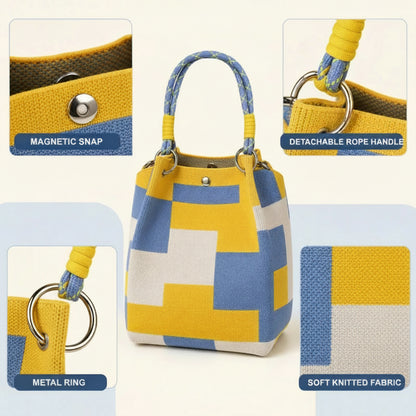 Floral Knit Tote Bag