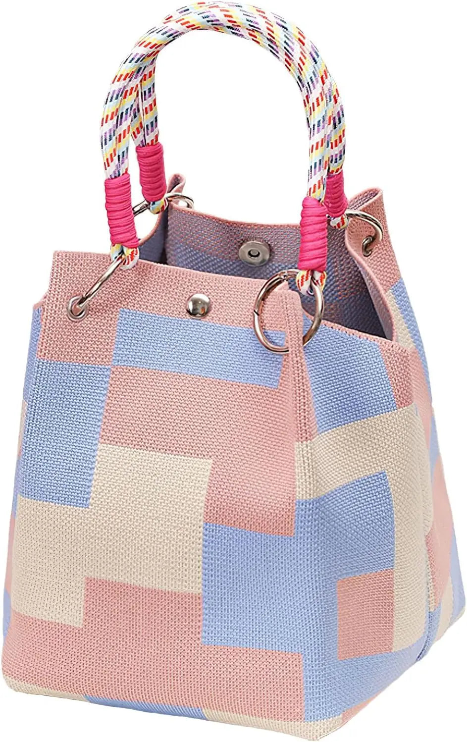 Floral Knit Tote Bag