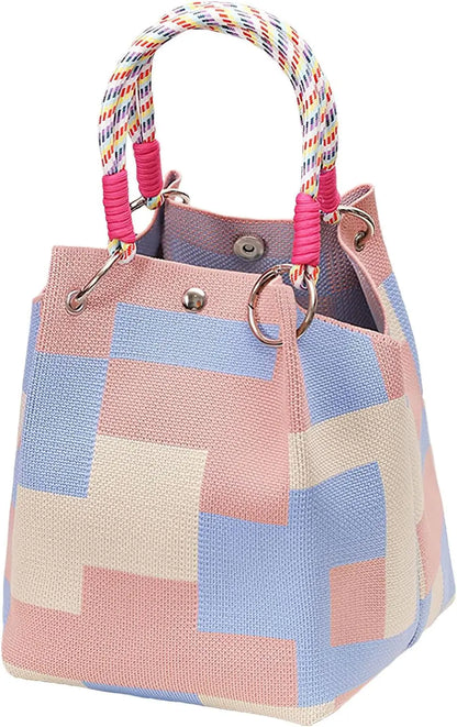 Floral Knit Tote Bag