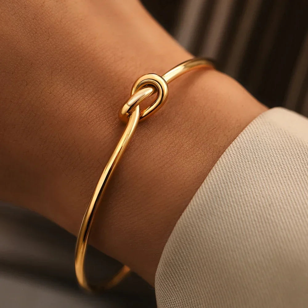 Gold Knot Cuff Bracelet