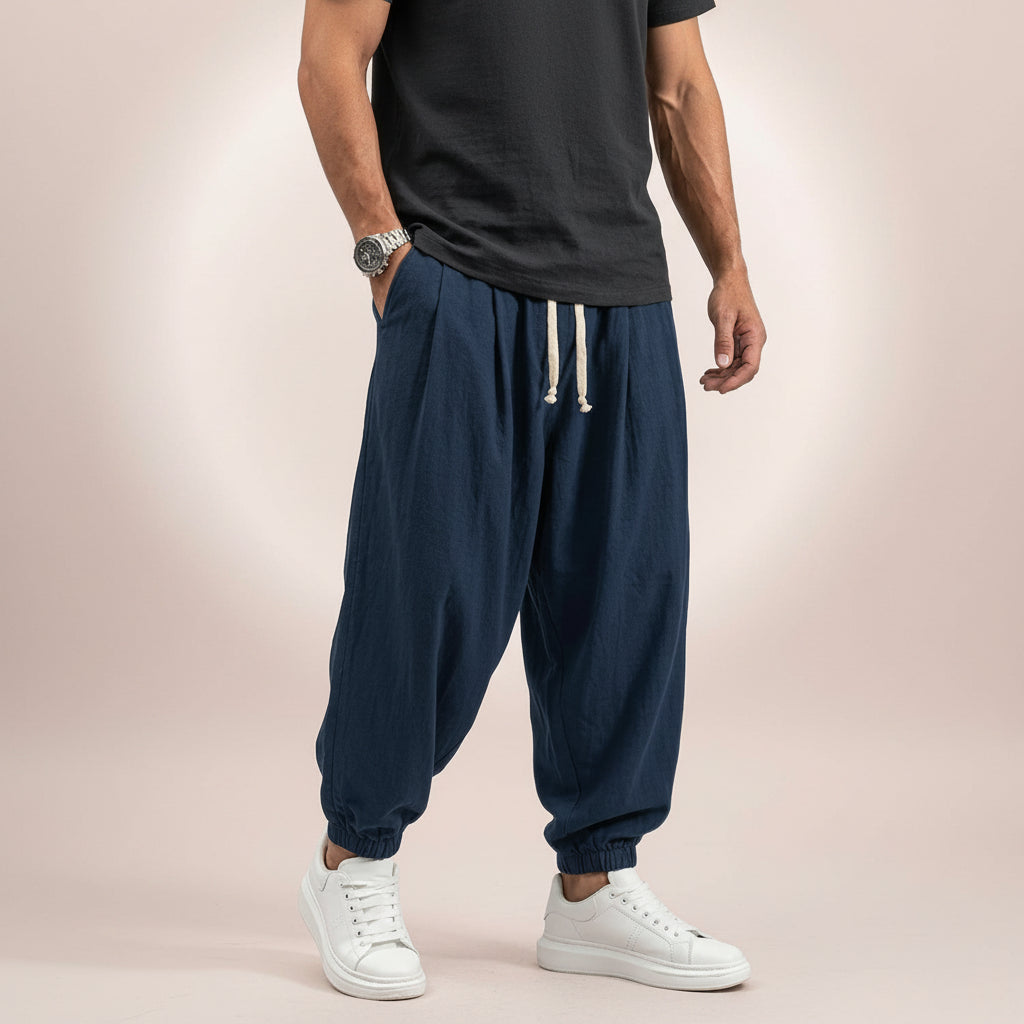 Linen Drawstring Pants