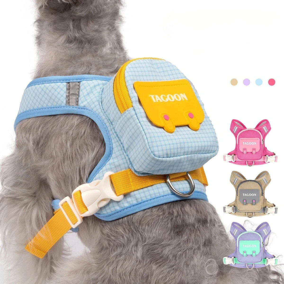 Plaid Dog Backpack Harness