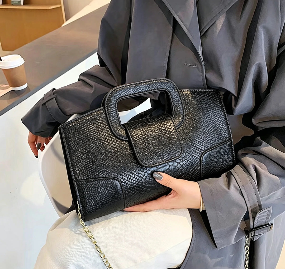 Croc Pattern Handbag