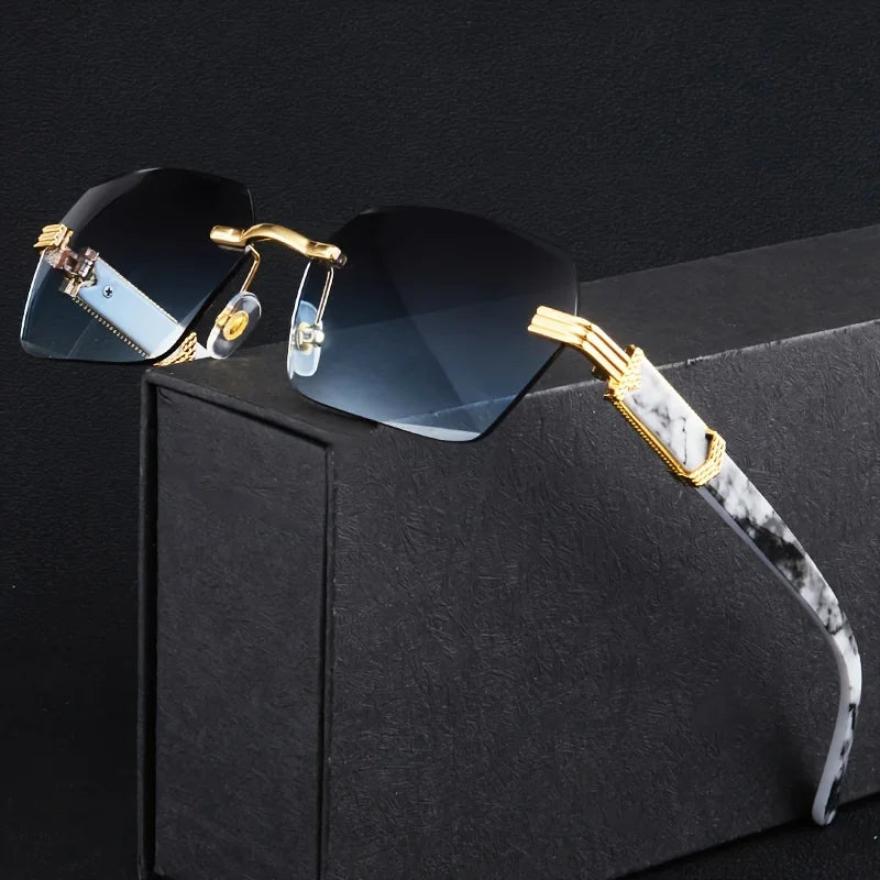 Rimless Geometric Sunglasses