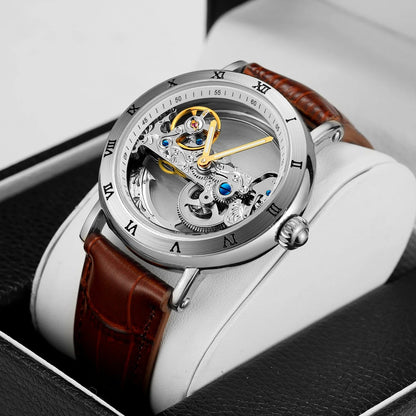 Leather Skeleton Watch