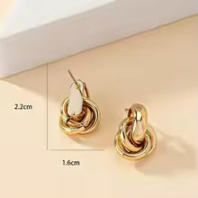 Silver Knot Stud Earrings