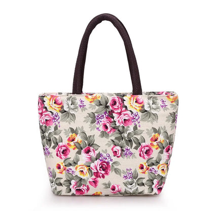 Floral Canvas Tote Bag