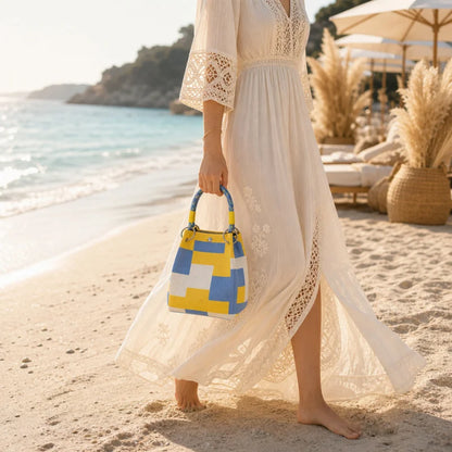 Floral Knit Tote Bag