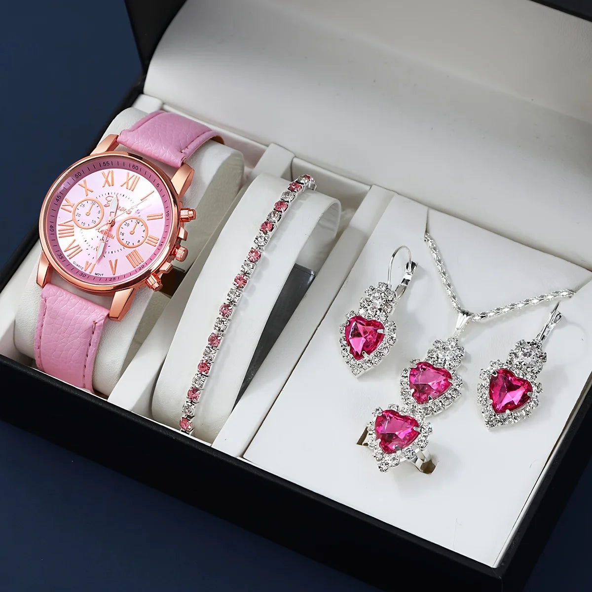 Rose Gold Sky Blue Watch Set