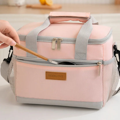 Double Compartment Insulated Lunch Bag