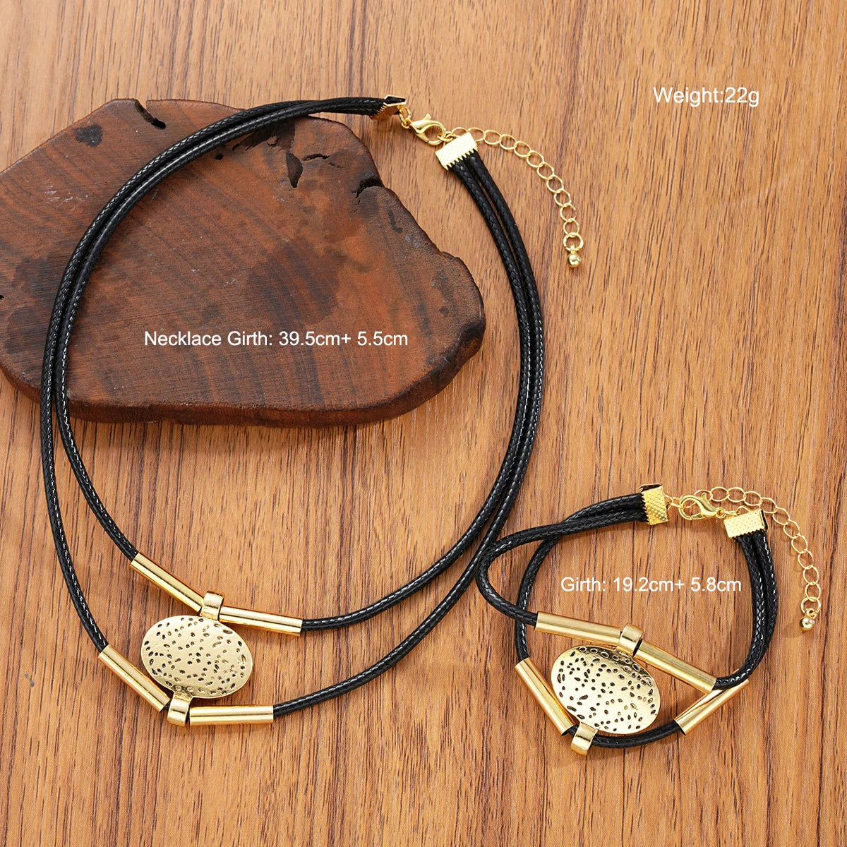 Gold Necklace & Bracelet Set