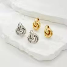 Silver Knot Stud Earrings