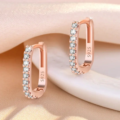 Silver CZ Hoop Earrings