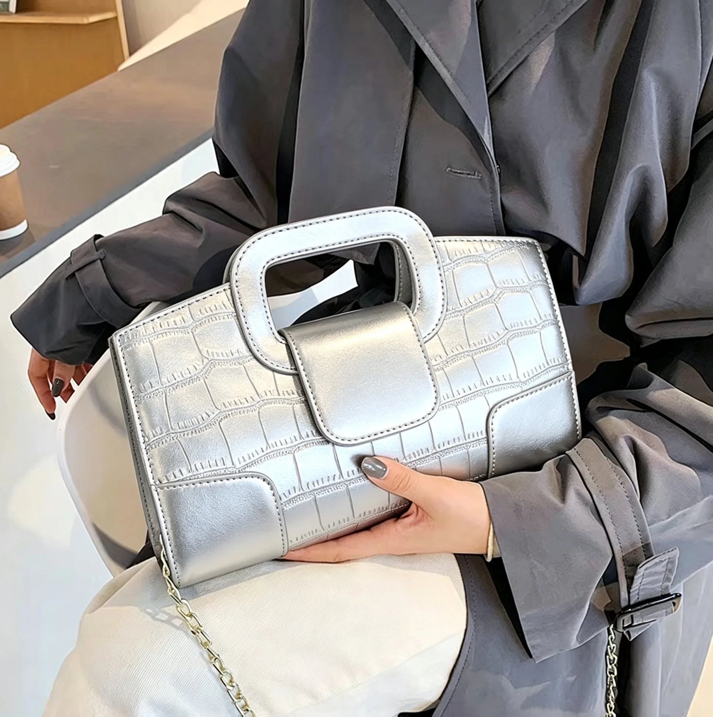 Croc Pattern Handbag