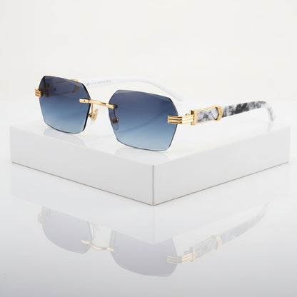 Rimless Geometric Sunglasses