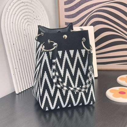 Floral Knit Tote Bag