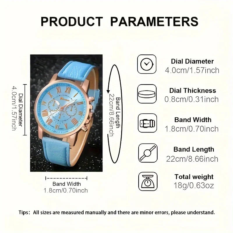 Rose Gold Sky Blue Watch Set