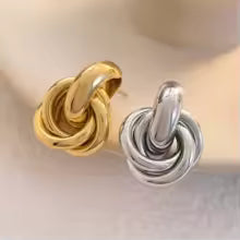 Silver Knot Stud Earrings