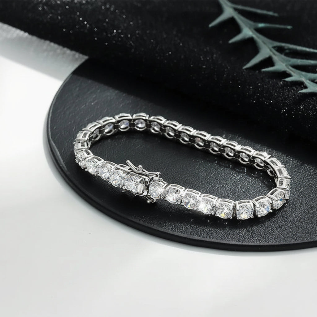 Sterling Silver Moissanite Tennis Bracelet