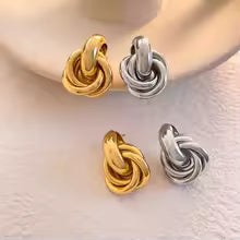 Silver Knot Stud Earrings