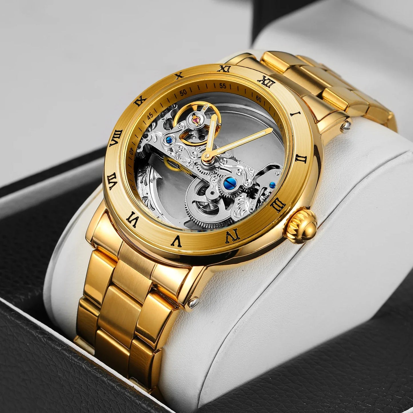 Leather Skeleton Watch