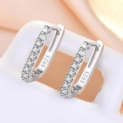 Silver CZ Hoop Earrings