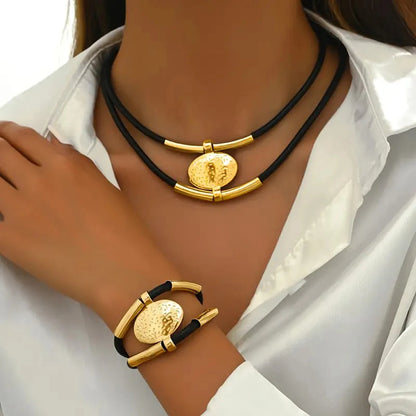 Gold Necklace & Bracelet Set