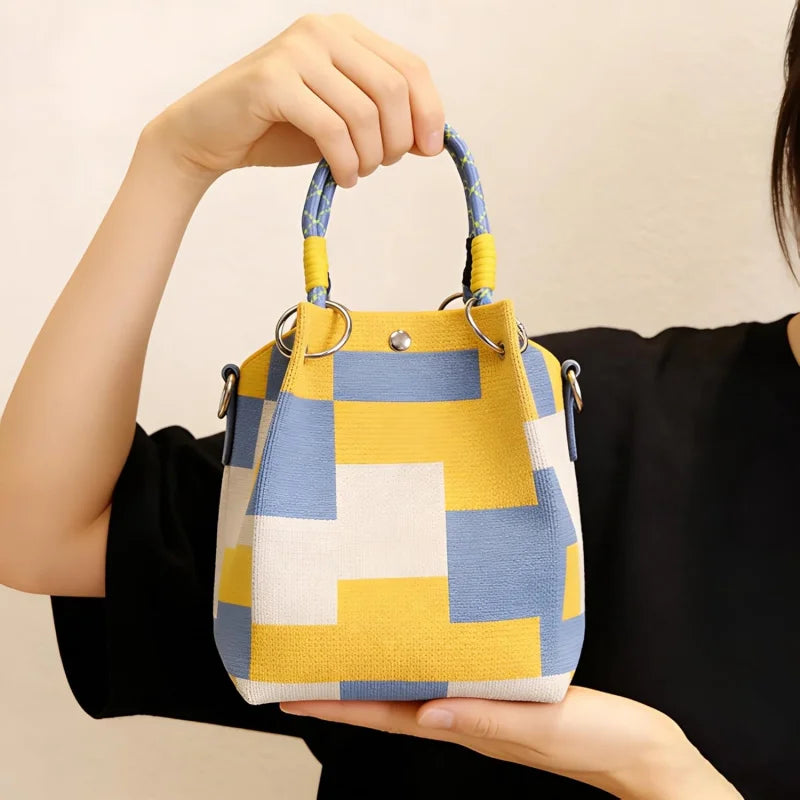 Floral Knit Tote Bag