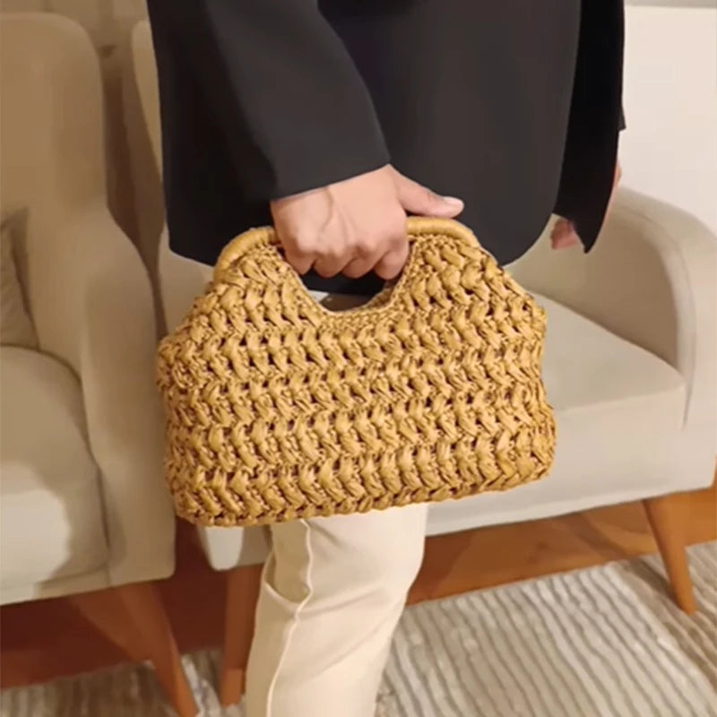 Woven Straw Tote Bag