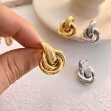 Silver Knot Stud Earrings
