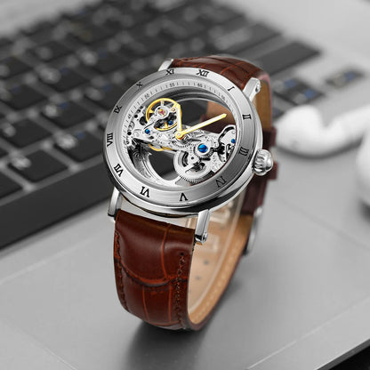 Leather Skeleton Watch