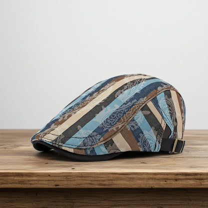 Snyder Cotton Striped Flat Cap
