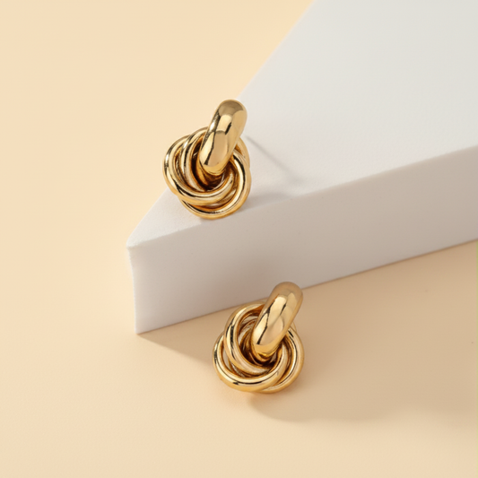 Silver Knot Stud Earrings
