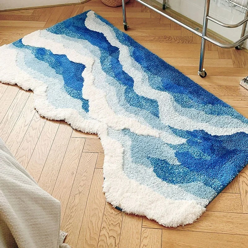 Blue Wave Plush Area Rug