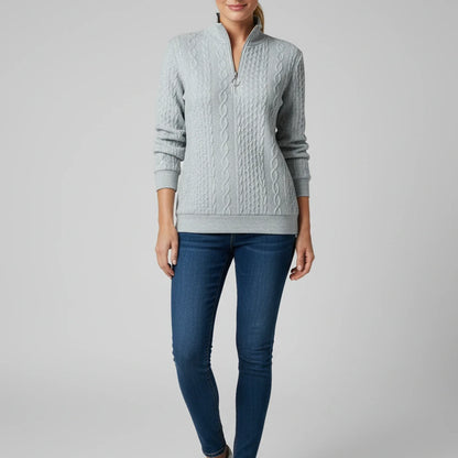 Cable Knit Quarter Zip Sweater